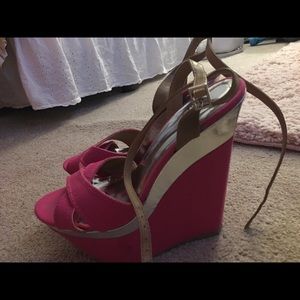 Pink and sliver wedges